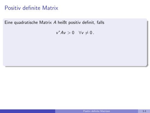 Positiv definite Matrizen - imng