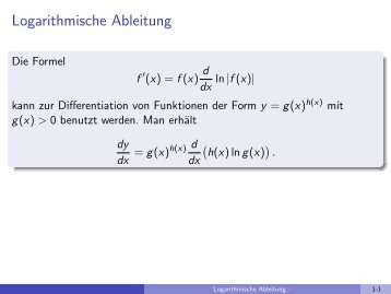 Logarithmische Ableitung - imng