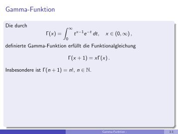 Gamma-Funktion - imng