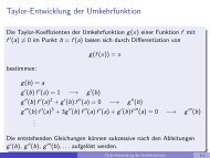 Taylor-Entwicklung der Umkehrfunktion - imng
