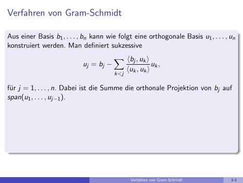 Verfahren von Gram-Schmidt - imng