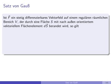 Satz von Gauß - imng