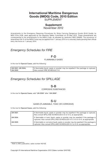 IMDG Code Supplement 2010 - IMO