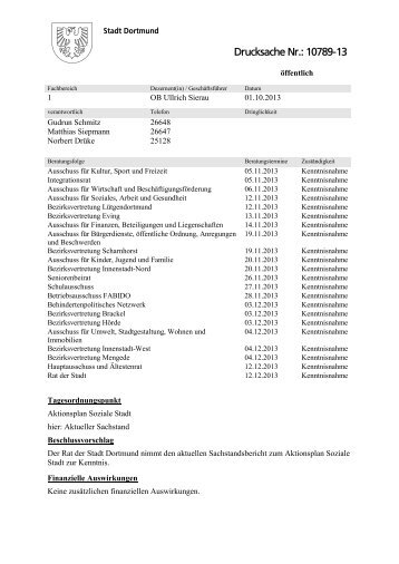 Ratsvorlage 12.12.2013 [pdf, 736 kB] - Stadt Dortmund