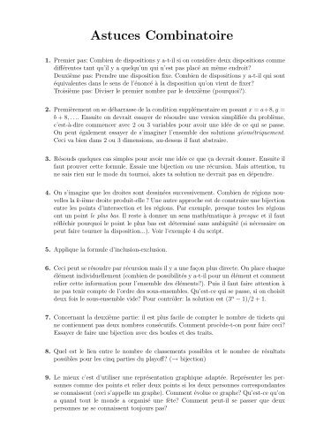 Astuces Combinatoire