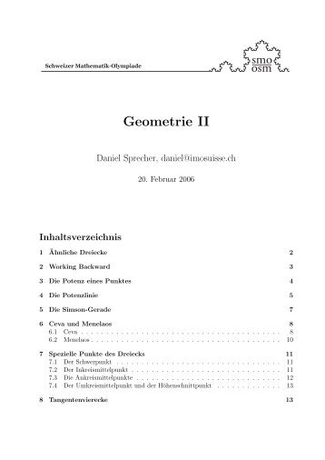 Geometrie II - Schweizer Mathematik-Olympiade