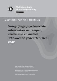 richtlijn Vroegtijdige psychosociale interventies na rampen - Impact