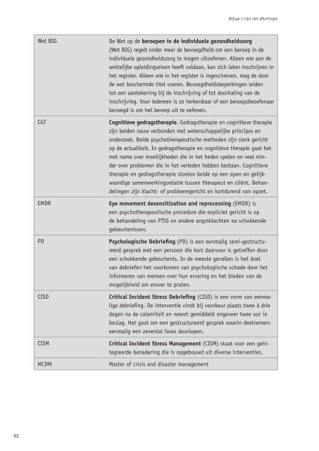 richtlijn Vroegtijdige psychosociale interventies na rampen - Impact