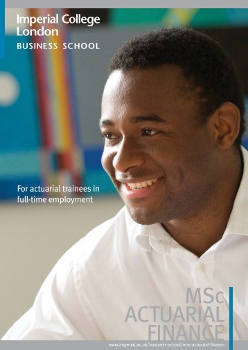 MSc ACTUARIAL FINANCE - Imperial College London
