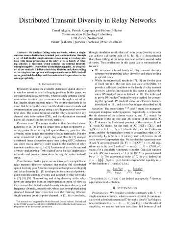 Distributed Transmit Diversity in Relay Networks - Imperial College ...