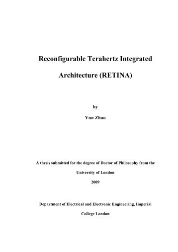 Reconfigurable Terahertz Integrated Architecture (RETINA)