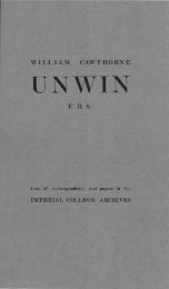 Unwin, Professor William Cawthorne - Imperial College London