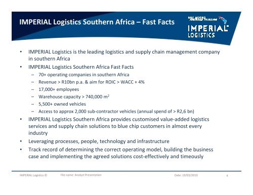 IMPERIAL Logistics Southern Africa