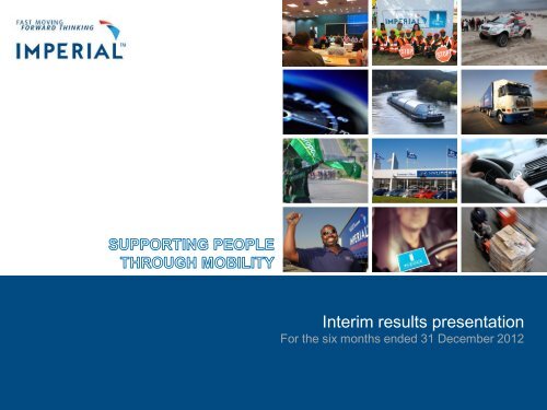 Unaudited interim results presentation (pdf) - Imperial
