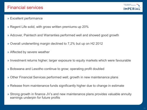 Unaudited interim results presentation (pdf) - Imperial