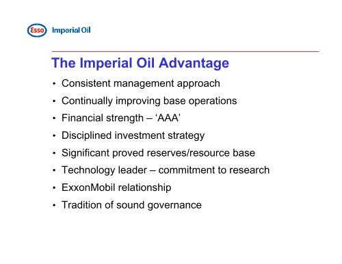 Tim Hearn Imperial Oil Overview