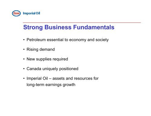 Tim Hearn Imperial Oil Overview