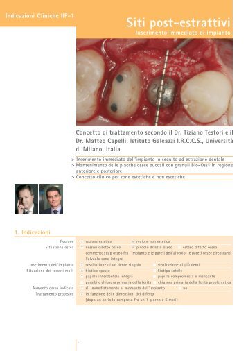 Siti post-estrattivi - Implantologia Italia