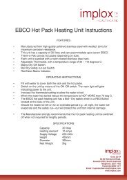 EBCO Hot Pack Heating Unit Instructions - Implox