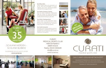 Curati Medical Sports Club Köln I Image Broschüre