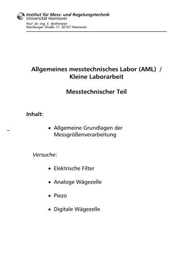 Allgemeines messtechnisches Labor (AML) - Institut fÃ¼r Mess- und ...