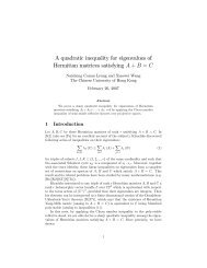 A quadratic inequality for eigenvalues of Hermitian matrices ...