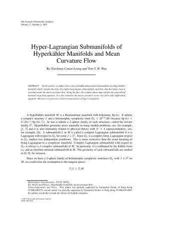 Hyper-Lagrangian Submanifolds of HyperkÃ¤hler Manifolds and ...