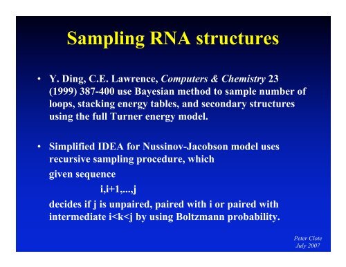 Partition function for RNA secondary structure