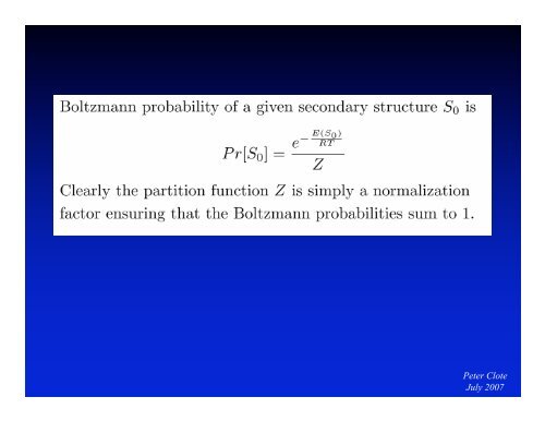 Partition function for RNA secondary structure