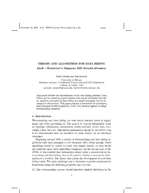 Lecture Notes Lecture Notes