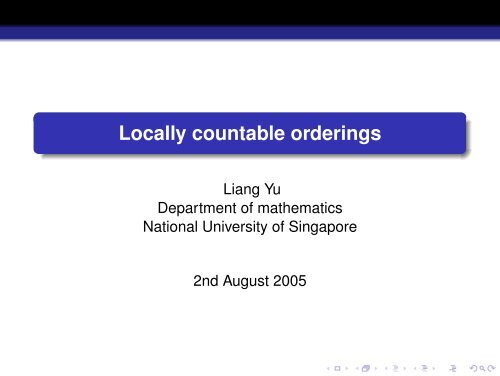 Locally countable orderings
