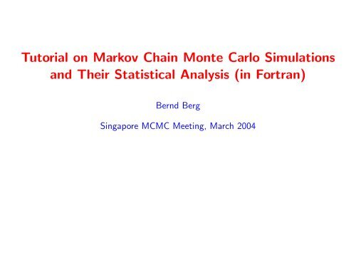 Tutorial on Markov Chain Monte Carlo Simulations and Their ...