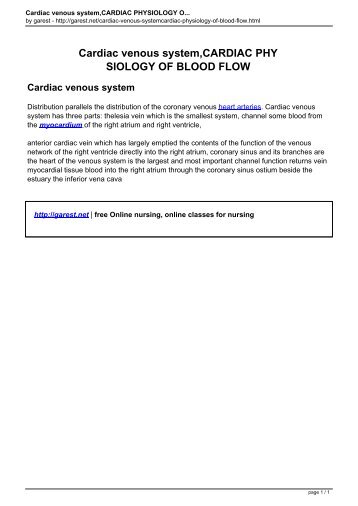 Cardiac venous system,CARDIAC PHY SIOLOGY OF BLOOD FLOW