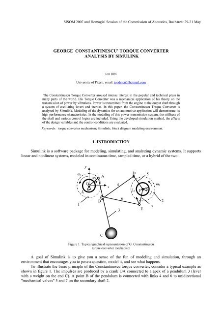 GEORGE CONSTANTINESCU' TORQUE CONVERTER ANALYSIS ...