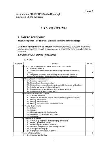 Fisa disciplinei masterat Chiroiu