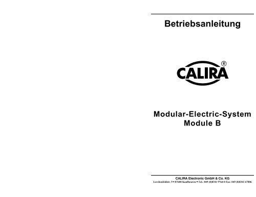 Betriebsanleitung - Calira