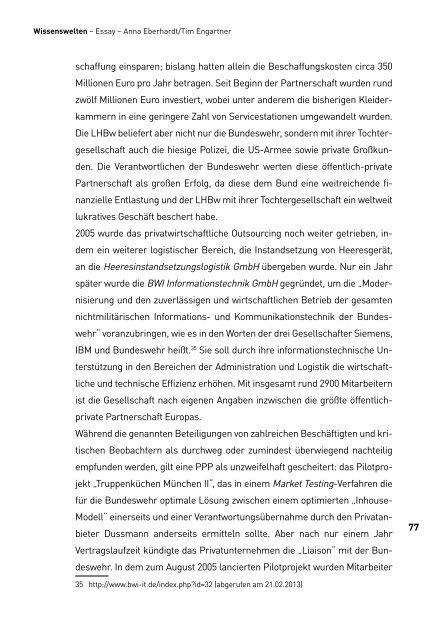Die Privatisierung der Bundeswehr - Goethe-Universität