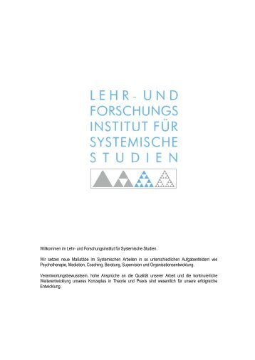 Psychotherapie/Systemtherapie (SE) - Lehr- und Forschungsinstitut