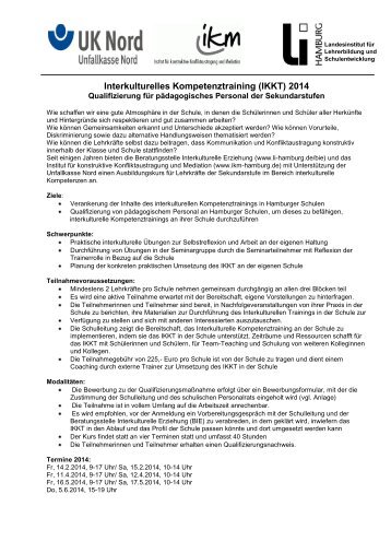 Interkulturelles Kompetenztraining (IKKT) 2014 - Landesinstitut für ...