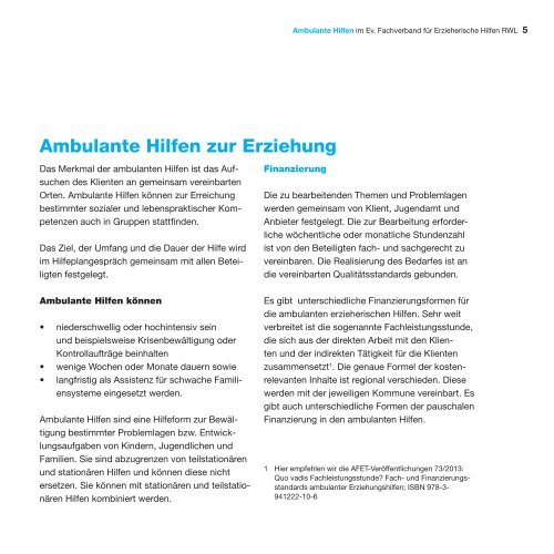 Ambulante Hilfen im Fachverband für Erzieherische Hilfen RWL ...