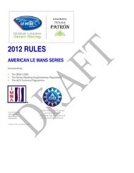 2012 IMSA code - the International Motor Sports Association