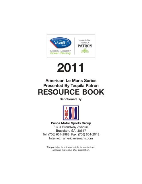 2011 Resource Book.pmd - the International Motor Sports Association