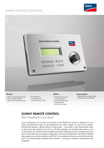 SUNNY REMOTE CONTROL - SMA Solar Technology AG