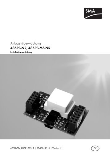 485PB-NR, 485PB-MS-NR - SMA Solar Technology AG