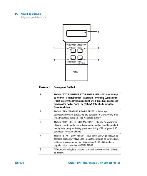 Palm-I Unit Model 969-9892 - Agilent Technologies