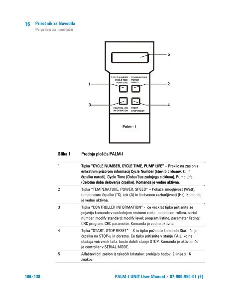 Palm-I Unit Model 969-9892 - Agilent Technologies