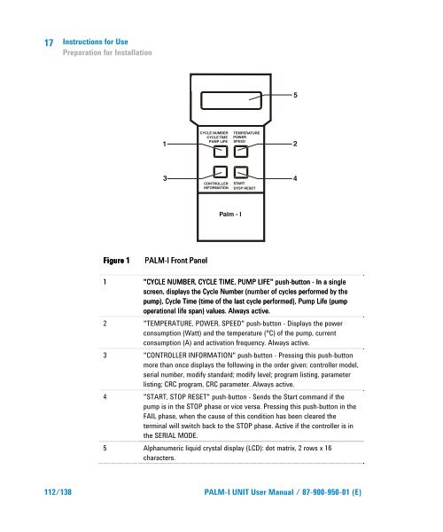 Palm-I Unit Model 969-9892 - Agilent Technologies