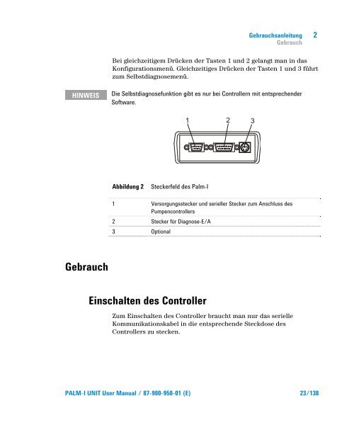 Palm-I Unit Model 969-9892 - Agilent Technologies