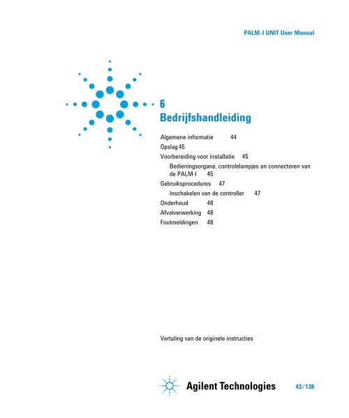 Palm-I Unit Model 969-9892 - Agilent Technologies