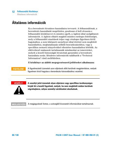 Palm-I Unit Model 969-9892 - Agilent Technologies